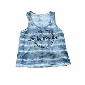 Lucky Brand Shirt Womens Blue Tie Dye Muscle Tee Tank Bohemian Size L